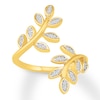 Thumbnail Image 0 of Deconstructed Diamond Leaf Ring 1/6 ct tw 10K Yellow Gold