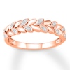 Thumbnail Image 0 of Diamond Leaf Ring 1/10 ct tw Round-cut 10K Rose Gold