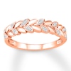 Thumbnail Image 1 of Diamond Leaf Ring 1/10 ct tw Round-cut 10K Rose Gold