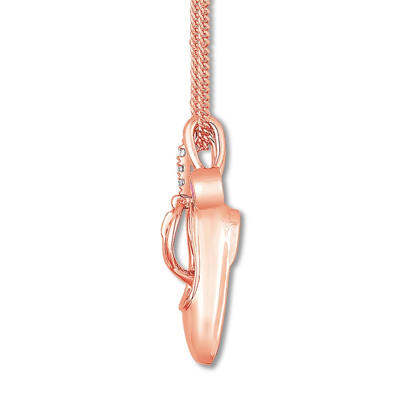 Main Image 2 of Emmy London Diamond Baby Shoe Necklace 1/20 ct tw 10K Rose Gold