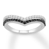 Thumbnail Image 1 of Black & White Diamond Chevron Ring 1/2 ct tw Sterling Silver