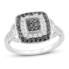 Thumbnail Image 1 of Black & White Diamond Ring 5/8 ct tw Round-cut Sterling Silver