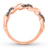 Thumbnail Image 1 of Black Diamond Chain Ring 1/4 ct tw Round-cut 10K Rose Gold