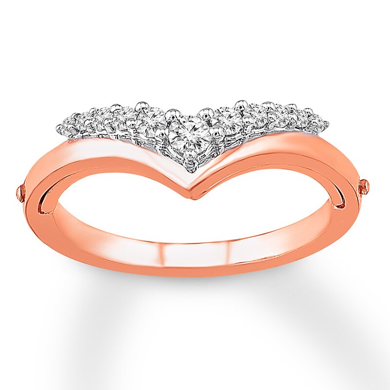 "Better Together" Diamond Ring 1/5 cttw Round-cut 10K Rose Gold