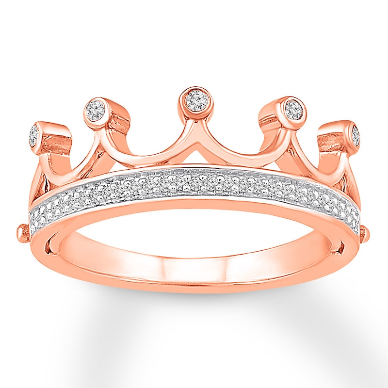 "Stand Tall" Diamond Crown Ring 1/10 ct tw 10K Rose Gold