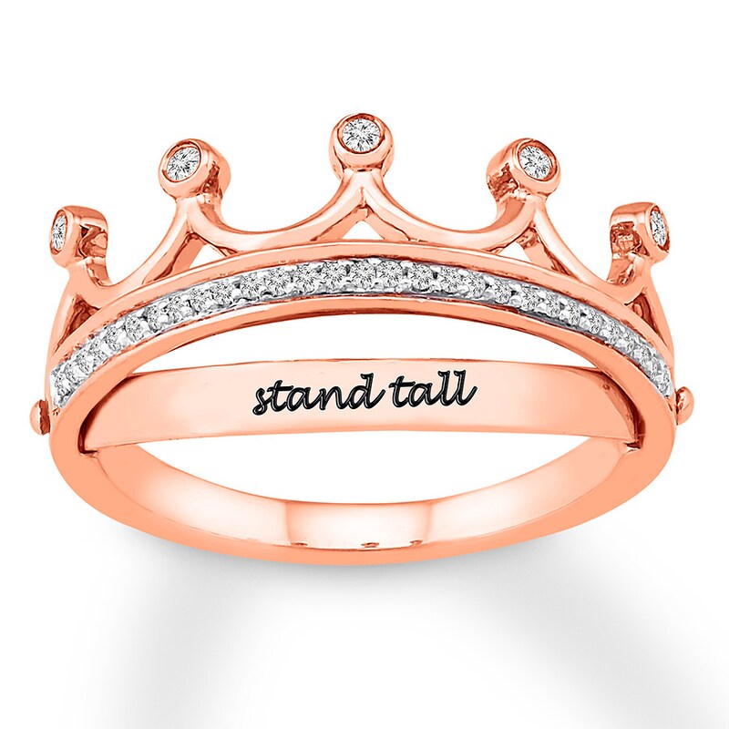 "Stand Tall" Diamond Crown Ring 1/10 ct tw 10K Rose Gold