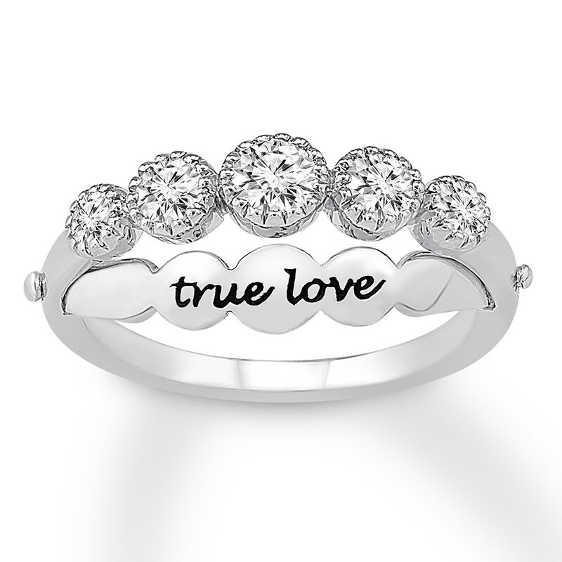 "True Love" Diamond Ring 3/8 ct tw Round-cut 10K White Gold