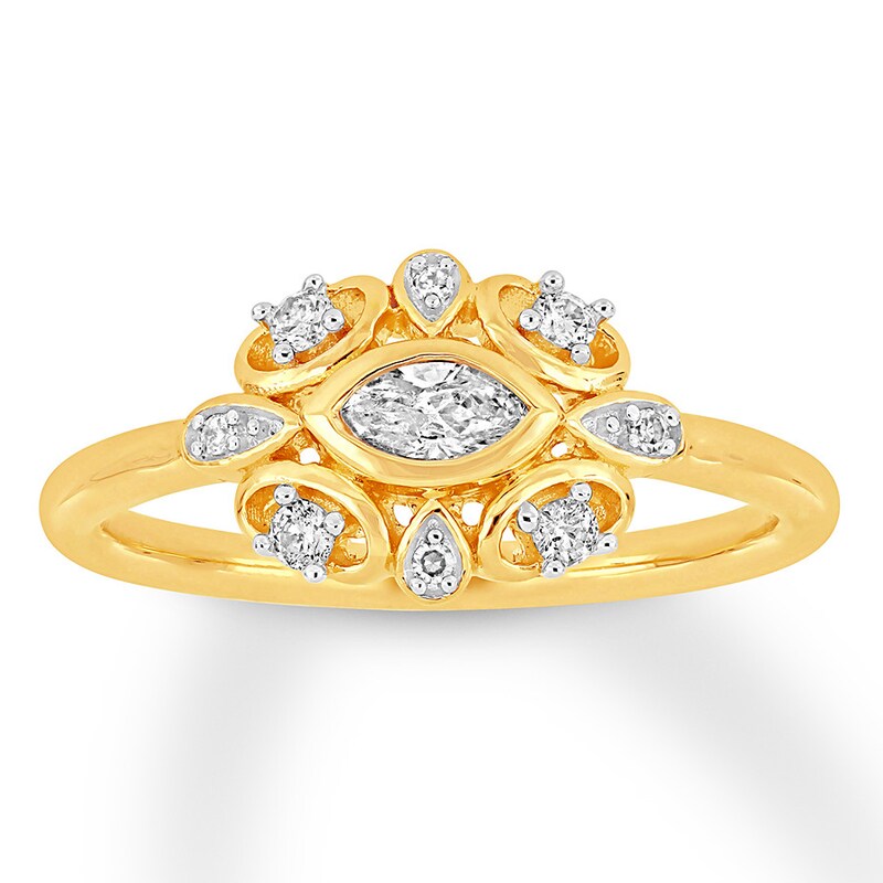 Diamond Fashion Ring 1/4 Carat tw 10K Yellow Gold