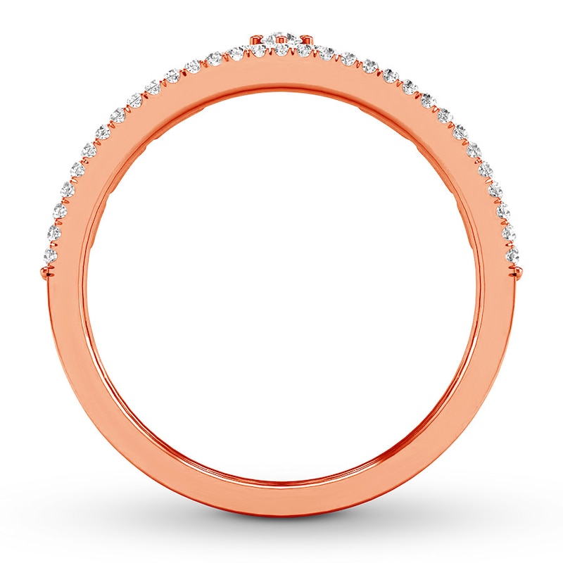 Main Image 2 of Diamond Tiara Ring 1/4 ct tw Round-cut 10K Rose Gold