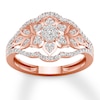 Thumbnail Image 0 of Floral Diamond Ring 1/3 ct tw Round-cut 10K Rose Gold