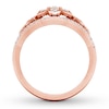 Thumbnail Image 1 of Floral Diamond Ring 1/3 ct tw Round-cut 10K Rose Gold