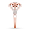 Thumbnail Image 3 of Floral Diamond Ring 1/3 ct tw Round-cut 10K Rose Gold