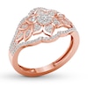 Thumbnail Image 3 of Floral Diamond Ring 1/3 ct tw Round-cut 10K Rose Gold
