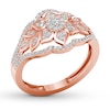 Thumbnail Image 4 of Floral Diamond Ring 1/3 ct tw Round-cut 10K Rose Gold
