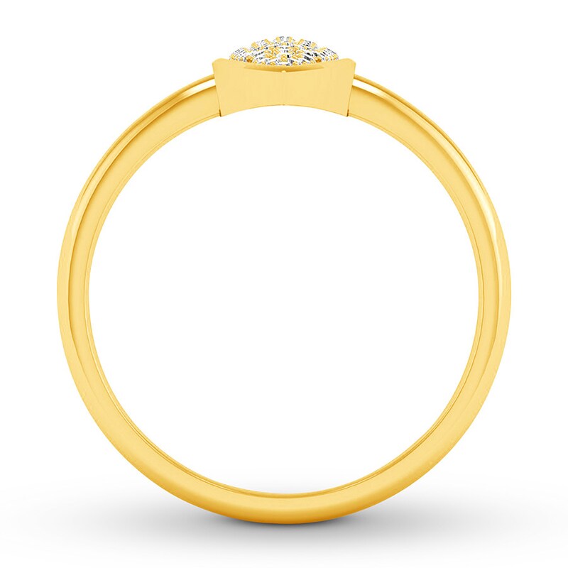 Diamond North South Ring 1/4 ct tw Round-cut 10K Yellow Gold