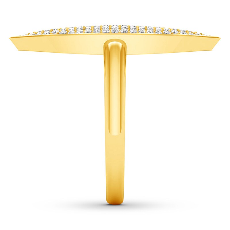 Diamond North South Ring 1/4 ct tw Round-cut 10K Yellow Gold