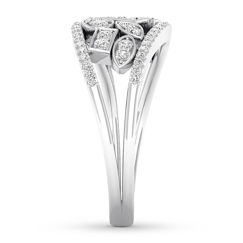 Diamond Ring 3/8 ct tw Round-cut 10K White Gold