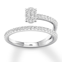 Diamond Wrap Ring 1/3 ct tw Round-cut 10K White Gold