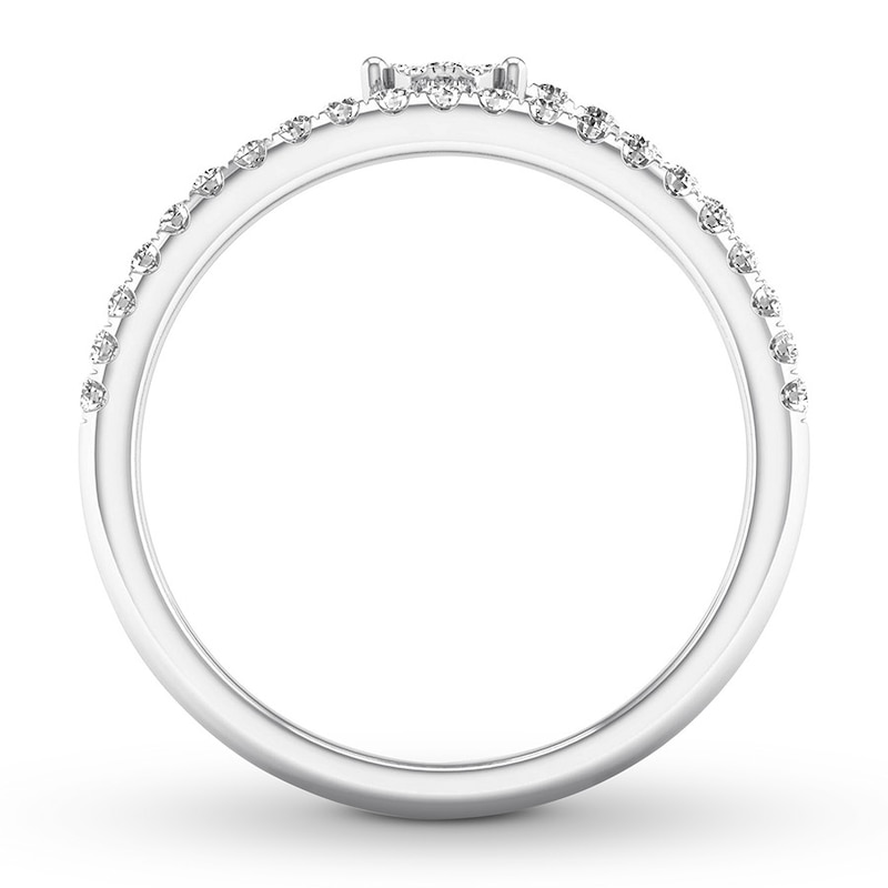 Main Image 2 of Diamond Wrap Ring 1/3 ct tw Round-cut 10K White Gold