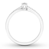Diamond Ring 1/8 ct tw Princess & Round-cut 10K White Gold