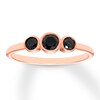 Thumbnail Image 0 of Black Diamond Ring 3/8 ct tw Round-cut 10K Rose Gold