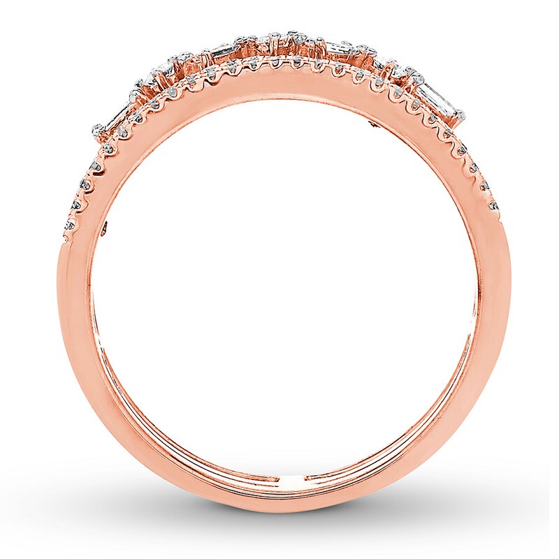 Diamond Ring 1/4 ct tw Baguette & Round 10K Rose Gold