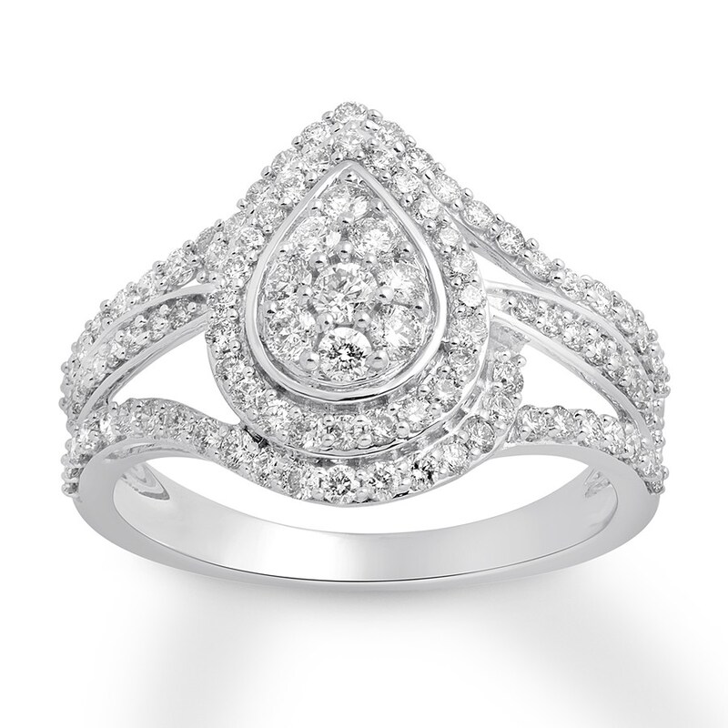 Diamond Ring 1 ct tw Round-cut 10K White Gold