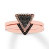 Thumbnail Image 0 of Black & White Diamond Ring Set 1/4 ct tw Round 10K Rose Gold