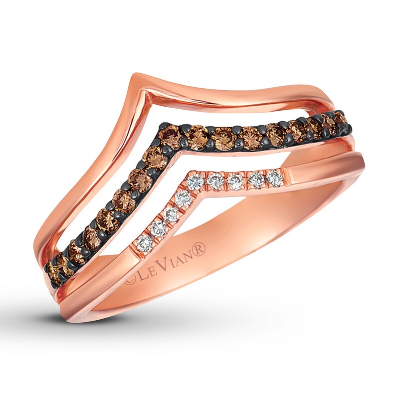 Le Vian Chocolate Diamond Ring 1/3 ct tw 14K Strawberry Gold