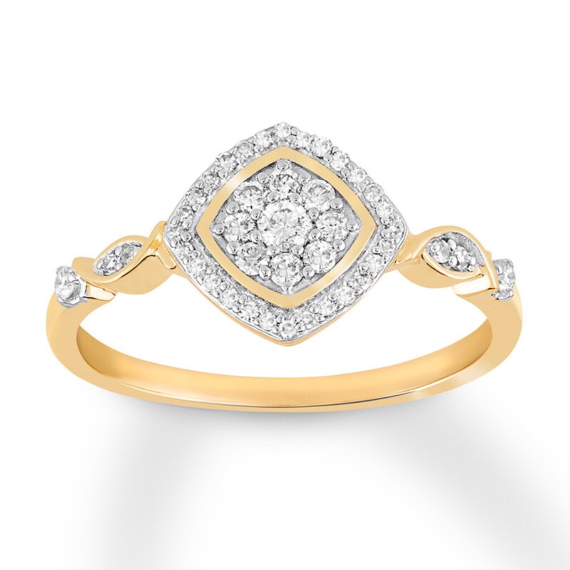 Diamond Promise Ring 1/4 ct tw Round-cut 10K Yellow Gold