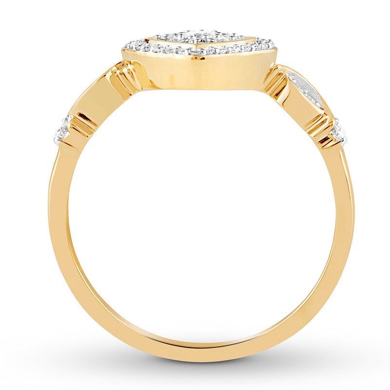 Diamond Promise Ring 1/4 ct tw Round-cut 10K Yellow Gold