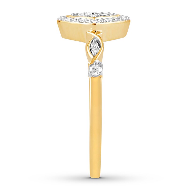 Diamond Promise Ring 1/4 ct tw Round-cut 10K Yellow Gold