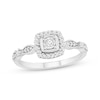 Thumbnail Image 1 of Diamond Cushion Halo Promise Ring 1/6 ct tw Sterling Silver
