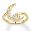 Thumbnail Image 0 of Diamond Moon Ring 1/4 ct tw Round-cut 10K Yellow Gold