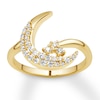 Thumbnail Image 1 of Diamond Moon Ring 1/4 ct tw Round-cut 10K Yellow Gold