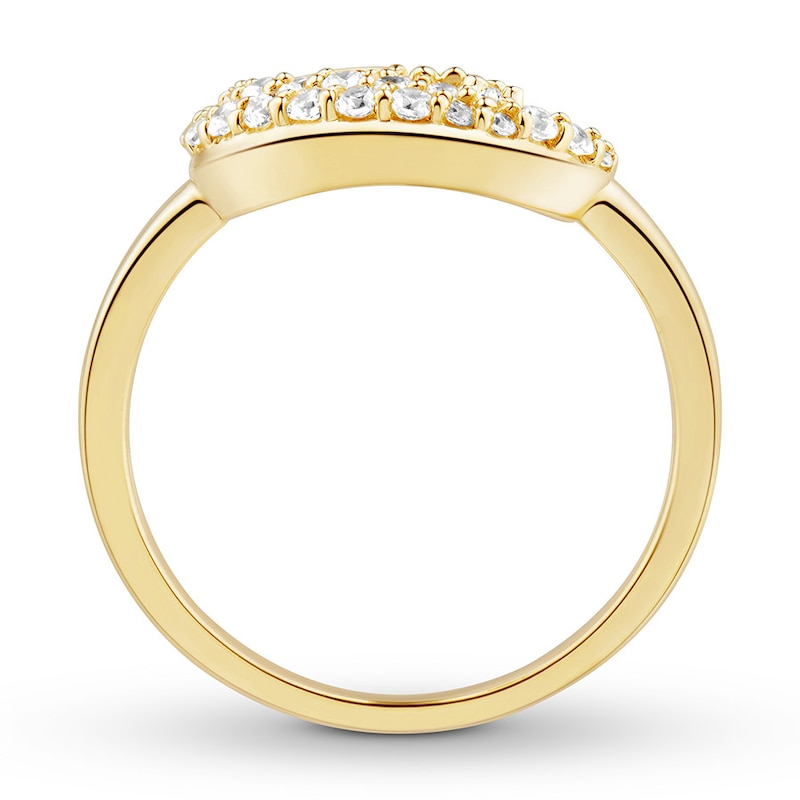 Main Image 2 of Diamond Moon Ring 1/4 ct tw Round-cut 10K Yellow Gold