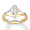 Diamond Ring Set 1/4 ct tw Round-cut Sterling Silver & 10K Yellow Gold