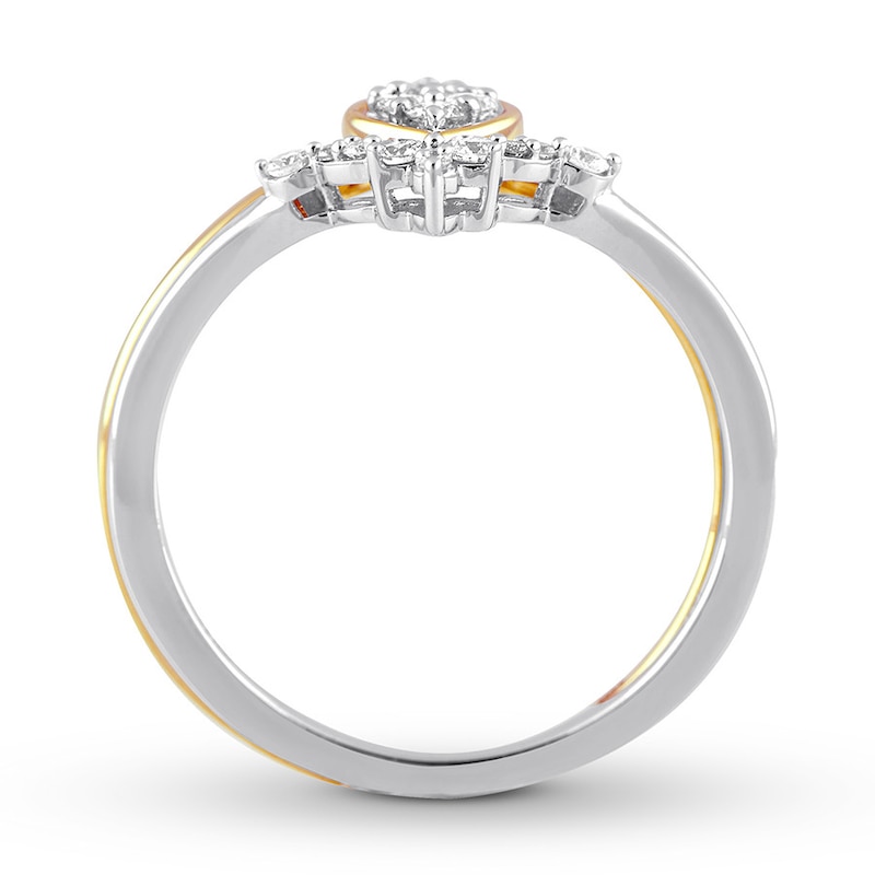 Diamond Ring Set 1/4 ct tw Round-cut Sterling Silver & 10K Yellow Gold