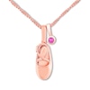 Thumbnail Image 1 of Emmy London Sapphire Baby Shoe Necklace 10K Rose Gold