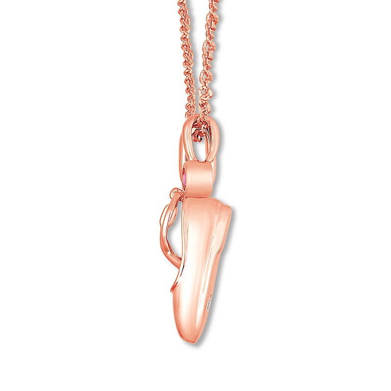 Main Image 2 of Emmy London Sapphire Baby Shoe Necklace 10K Rose Gold