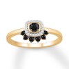 Thumbnail Image 1 of Black & White Diamond Ring 1/4 ct tw Round-cut 10K Yellow Gold