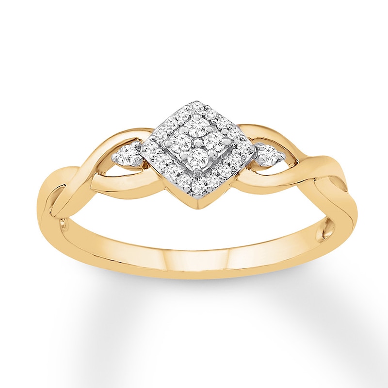 Main Image 1 of Diamond Ring 1/10 ct tw Round-cut 10K Yellow Gold