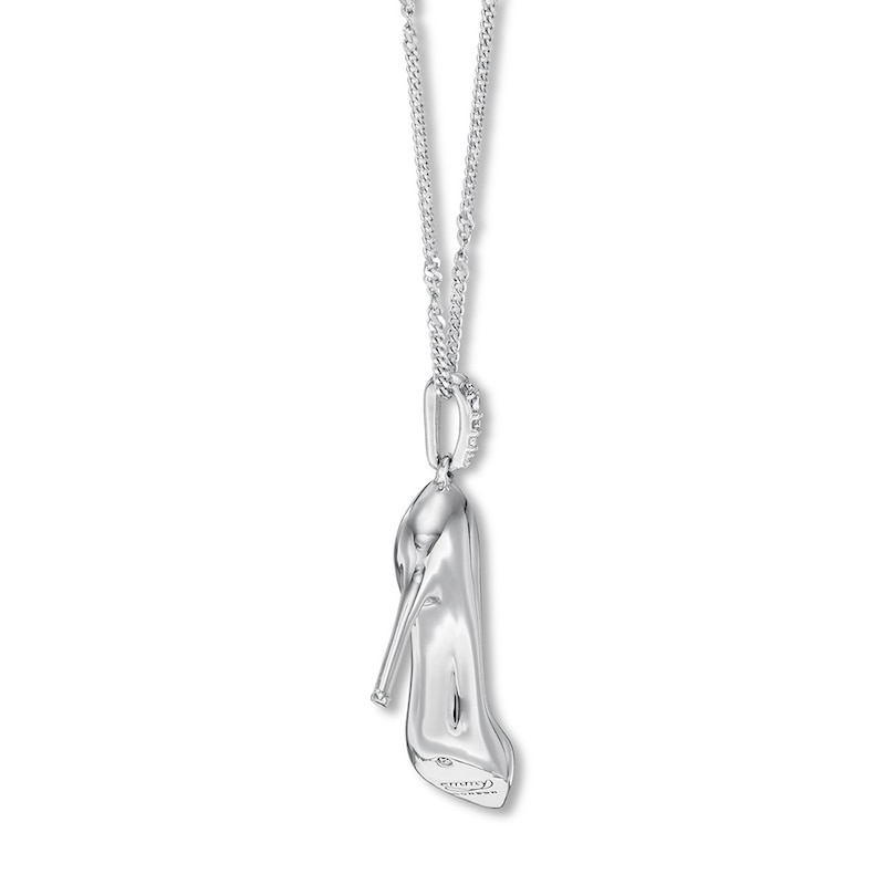 Main Image 2 of Emmy London Dimond Accent Shoe Necklace Sterling Silver 20&quot;