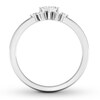 Diamond Ring 1/3 ct tw Round & Princess 10K White Gold