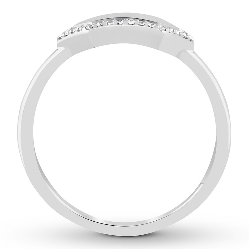 Diamond Geometric Ring 1/10 ct tw Round-cut Sterling Silver