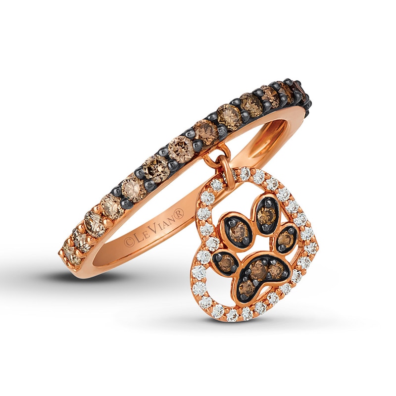 Main Image 1 of Le Vian Chocolate Diamond Paw Print Ring 5/8 ct tw 14K Gold