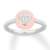 Signature Heart Diamond Ring 1/4 ct tw Sterling Silver & 10K Rose Gold