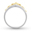 Diamond Floral Ring 1/8 ct tw Round-cut 10K Two-Tone Gold