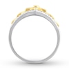 Thumbnail Image 2 of Diamond Floral Ring 1/8 ct tw Round-cut 10K Two-Tone Gold