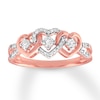 Thumbnail Image 0 of Diamond Heart Ring 1/4 ct tw Round-cut 10K Rose Gold